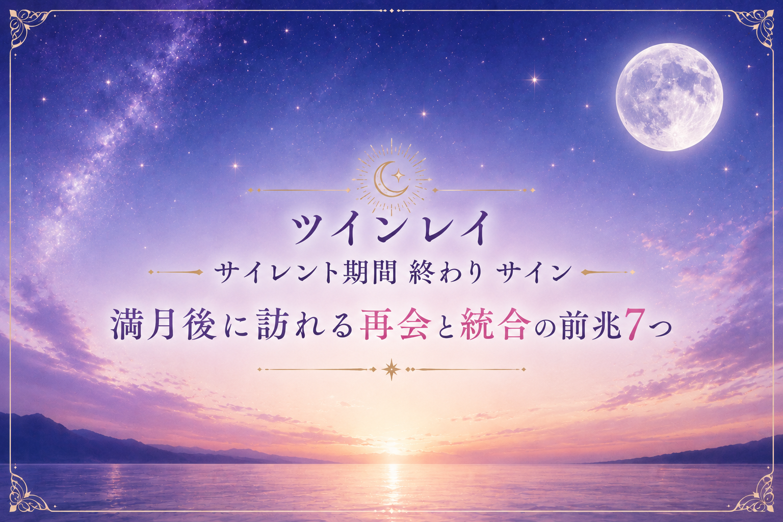 ツインレイ サイレント期間の終わりのサイン｜満月後に訪れる再会と統合の前兆7つ