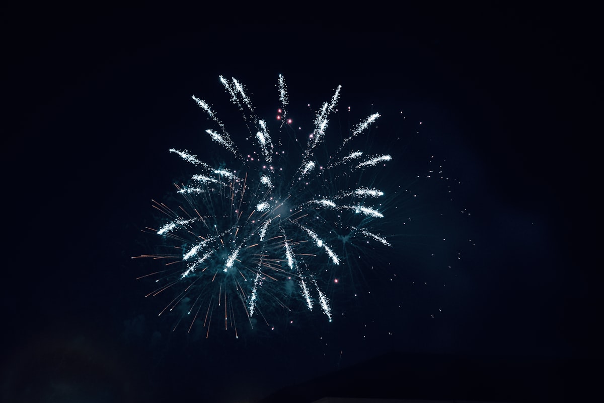 夜空に打ち上がる大きな花火